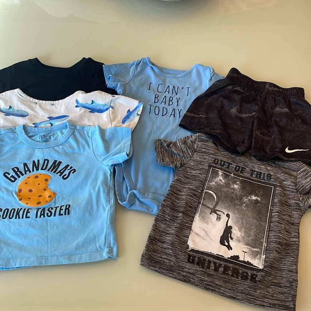 🎈3/$30 Baby Clothing Set with Graphic Tees and Shorts